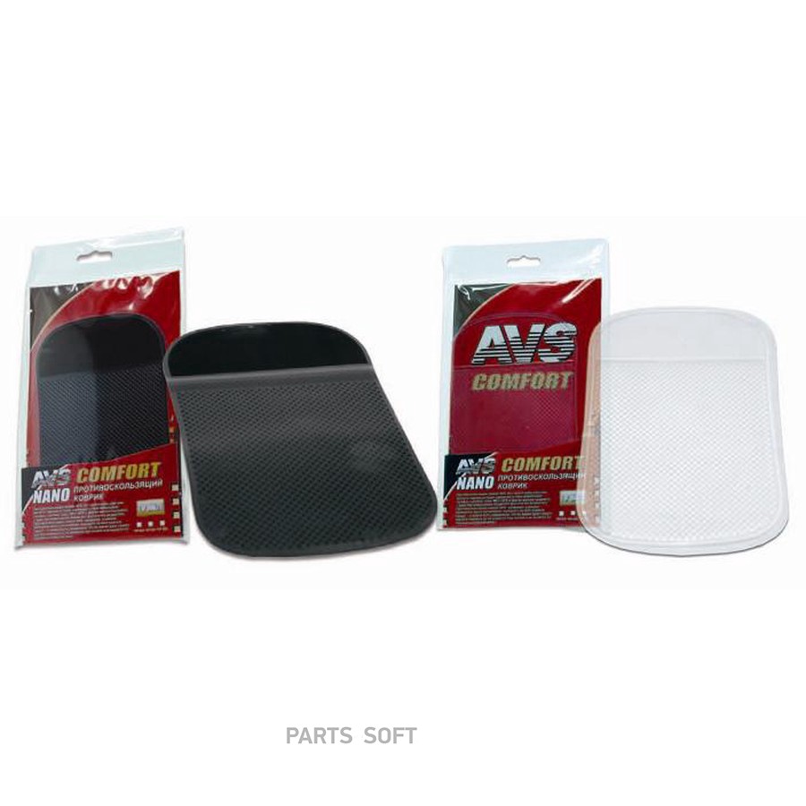 Коврик на панель приборов противоскользящий (150х90 мм) "AVS" (NANO, NP-002, черный/прозрачный) - AVS None None